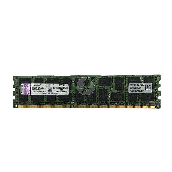 Memória RAM Kingston KVR1066D3Q8R7S/8G Chip hynix: DDR3, 8GB, 4Rx8, 1066MHz, 8500, RDIMM