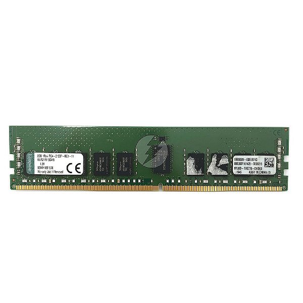 Memória RAM Kingston KVR21R15S4/8: DDR4, 8GB, 1Rx4, 2133P, RDIMM