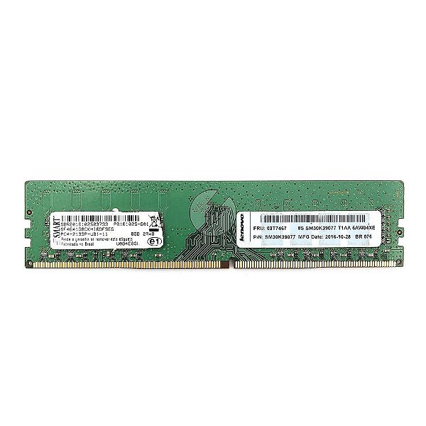 Memória RAM SMART SF4641G8CKHI6DFSEG 03T7467 U084E0GL 798034-D2B: DDR4, 8GB, 2Rx8, 2133P, UDIMM
