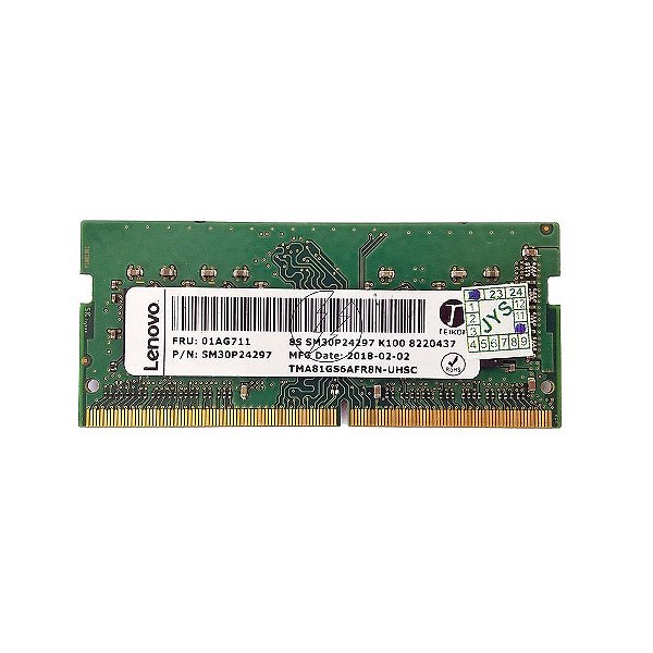 Memória RAM Teikon Lenovo TMA81GS6AFR8N-UHSC 01AG711 SM30P24297: DDR4, 8GB, Rx, 2400, SODIMM