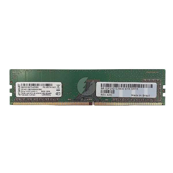 Memória RAM SMART SF4641G8CK8I8GKSBG U084B0GL 0JF1YD: DDR4, 8GB, 1Rx8, 2400T, UDIMM