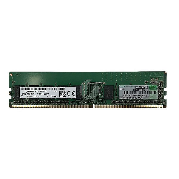 Memória RAM Micron MTA9ASF1G72AZ-2G3B1 862689-091: DDR4, 8GB, 1Rx8, 2400T, ECC UDIMM