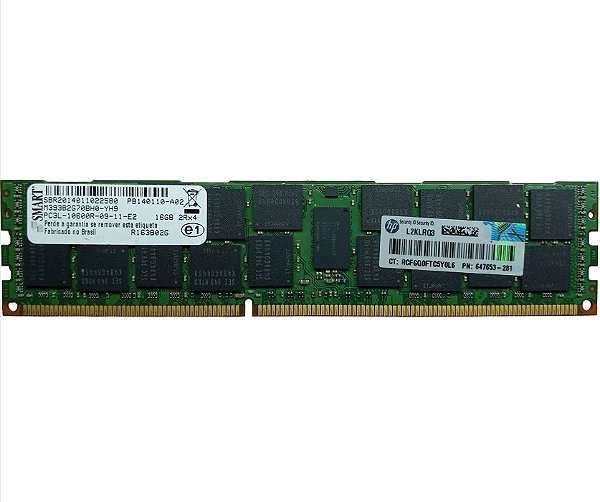 Memória RAM SMART M393B2G70BH0-YH9 R163B02G: DDR3L, 16GB, 2Rx4, 1333R, RDIMM