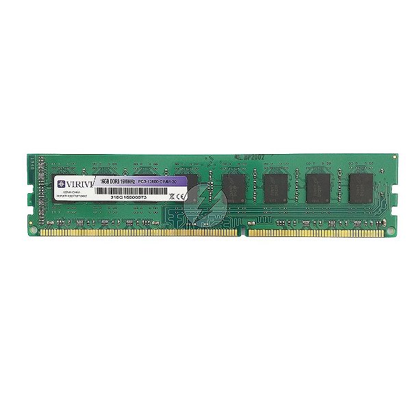 Memória RAM Virivi: DDR3, 16GB, 1600, UDIMM