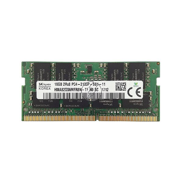 Memória RAM SK hynix HMA82GS6MFR8N-TF: DDR4, 16GB, 2Rx8, 2133P, SODIMM