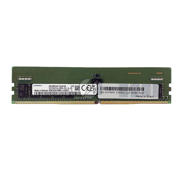 Memória RAM Samsung M393A2K43DB3-CWE 0YP9M5 R164D4GS CMR4WEC8C2K3472SDV: DDR4, 16GB, 2Rx8, 3200AA, RDIMM