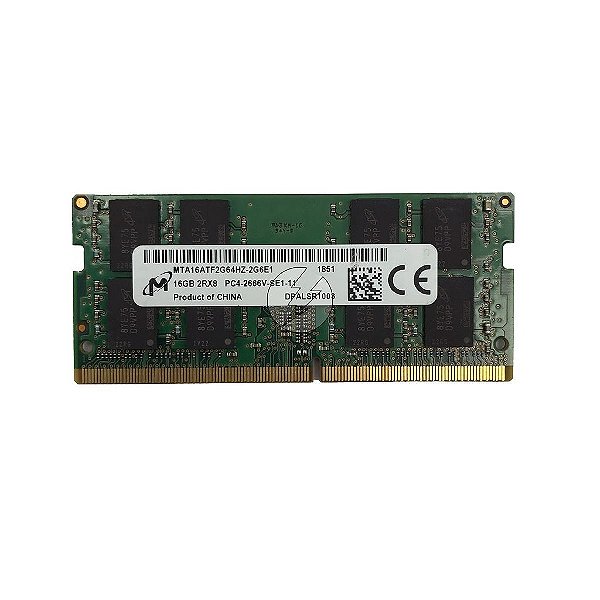 Memória RAM Micron MTA16ATF2G64HZ-2G6E1: DDR4, 16GB, 2Rx8, 2666V, SODIMM