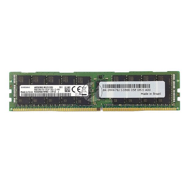 Memória RAM Samsung M393A8G40MB2-CVF 0WW78J CMR4VFC4C8J2472SMV: DDR4, 64GB, 2Rx4, 2933Y, RDIMM