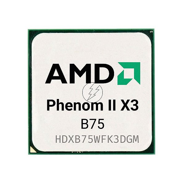 Processador AMD Phenom II X3 B75 HDXB75WFK3DGM: 3 Core, Socket AM2+ AM3, 6MB Cache, 3.00GHz