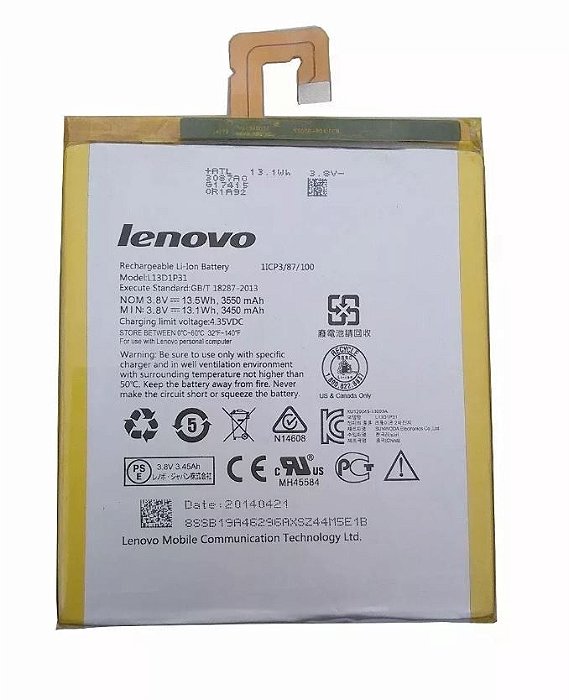 Bateria Tablet Lenovo S5000 Mod: L13d1p31 - Original