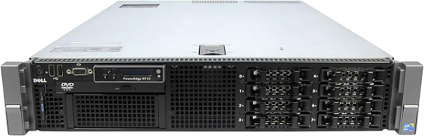 Servidor Dell R710 c/ 8 Baias 2,5": 2 Xeon OctaCore, Ram 128GB, 2x SSD 512GB
