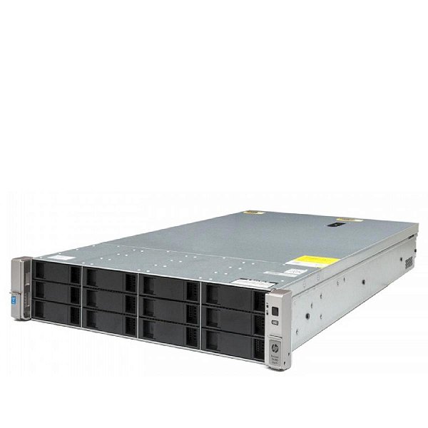 02 Servidores HP DL380 G9 c/ 12 Baias de 3,5": 2 Xeon 20 Core, SEM DISCOS (c/ 12 gavetas vazias), SFP+ 10Gb, Fontes DC, Par de Trilhos