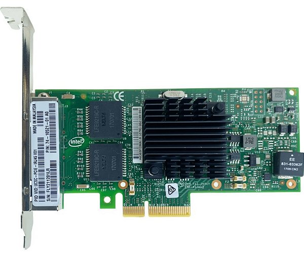 Placa De Rede 4 Portas Giga PCIe I350-T4 Intel 74-10521-01