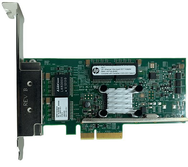 Placa De Rede 4 Portas Giga PCIe 331T 649871-001 647592-001