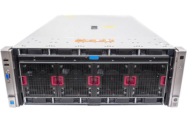 Servidor Hp DL580 G8 c/ 4 Baias 2,5": 4x E7-4870 v2 15 Core, Ram 2.048GB, 2x SSD 1.92TB