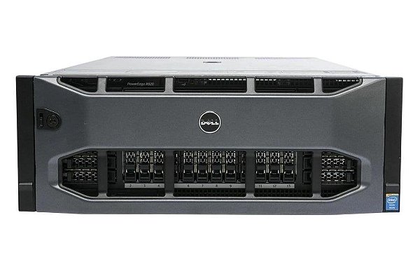 Servidor Dell R920 c/ 4 Baias 2,5": 4 Xeon e7-4830, Ram 128Gb, 2x SAS 300Gb, Trilho