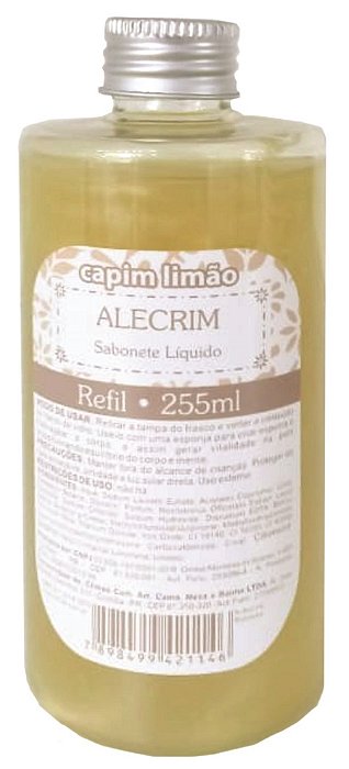 Refil Sabonete Líquido Alecrim 250ml Capim Limão