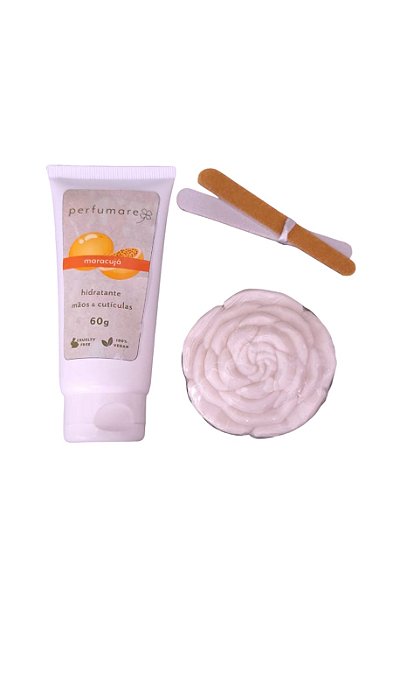 Kit Presente Creme de Mãos Maracujá + Sabonete & Lixa de Unha – uma fragrância que conquista