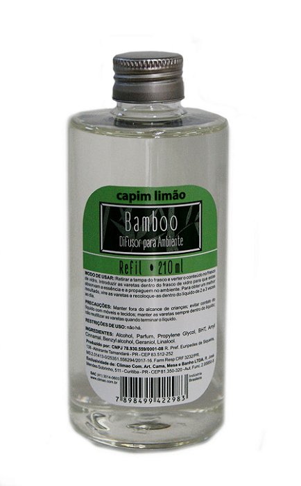 Refil de Difusor de Aromas para Ambiente Bamboo 250ml Capim Limão – para impressionar no dia a dia