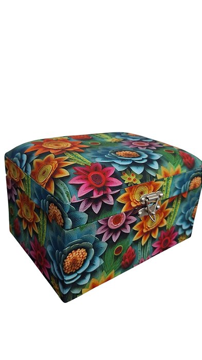 Baúzão Grande Porta Bijuteria Joia com 3 andares Vitória régia – para surpreender com charme