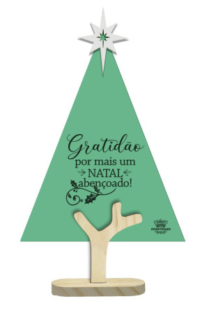 ENFEITE DE MESA PINHEIRO GRATIDÃO POR MAIS UM NATAL...23X14X3 – o mimo perfeito para qualquer ocasião