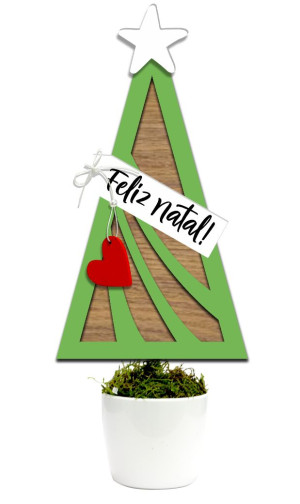 ENFEITE PINHEIRO COM BALDINHO FELIZ NATAL 29X11X6 – leveza e beleza em forma de presente