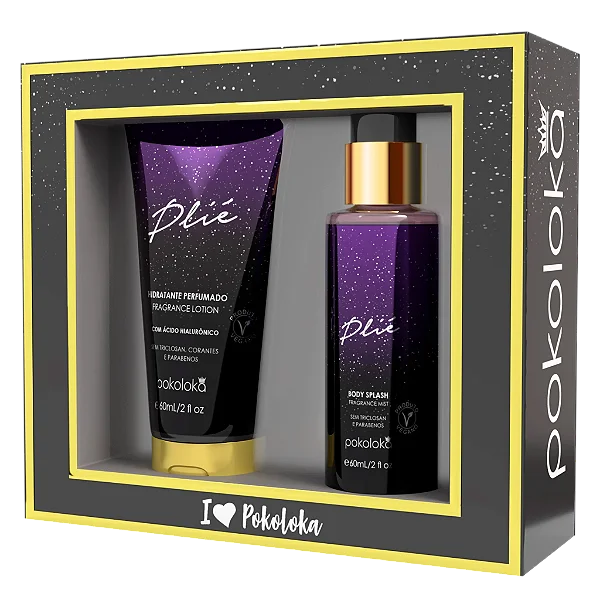 Kit Presente de Bolsa Plié hidratante e body splash 60ml Pokoloka