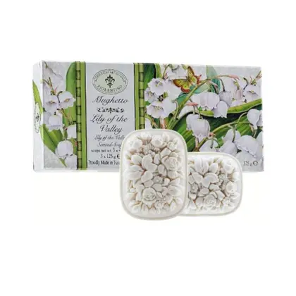 Caixa Presente com 3 Sabonetes 125 gr Fragrância Lírios do Vale Importado Fiorentino