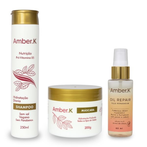 Combo Shampoo + Máscara + Óleo (Oil Repair Amber.K)
