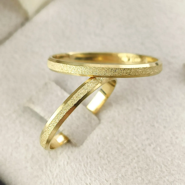 Par Alianças 2mm 3g Casamento Noivado Ouro 18k Fina Chanfrada 2mm