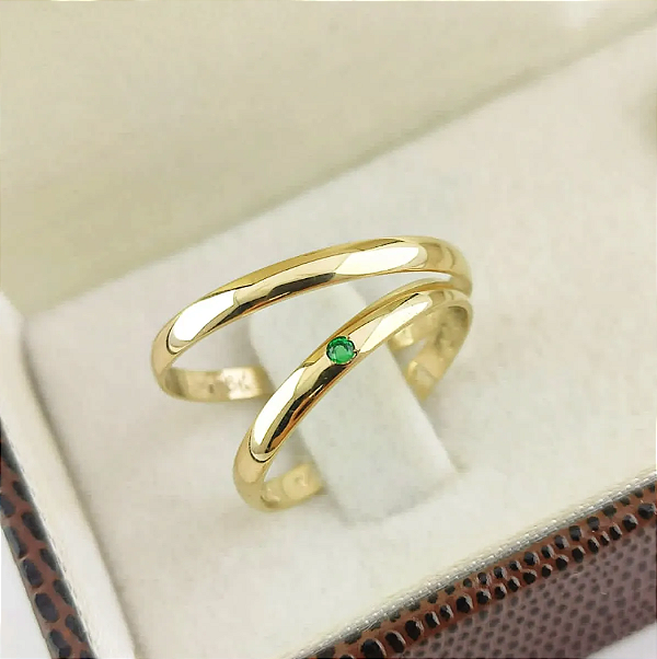 Par alianças de Ouro 18k 2mm 6 Gramas Anatômica