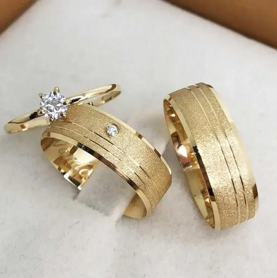 Par De Alianças Dueto Harmônico Ouro 18klts 7mm 10,5 Gramas - Sheju Joias