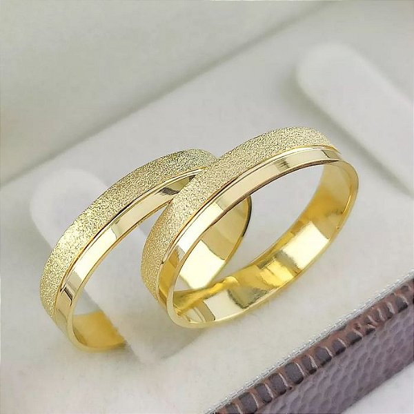 Par de Alianças Teodoro Ouro 18k 5mm 8g