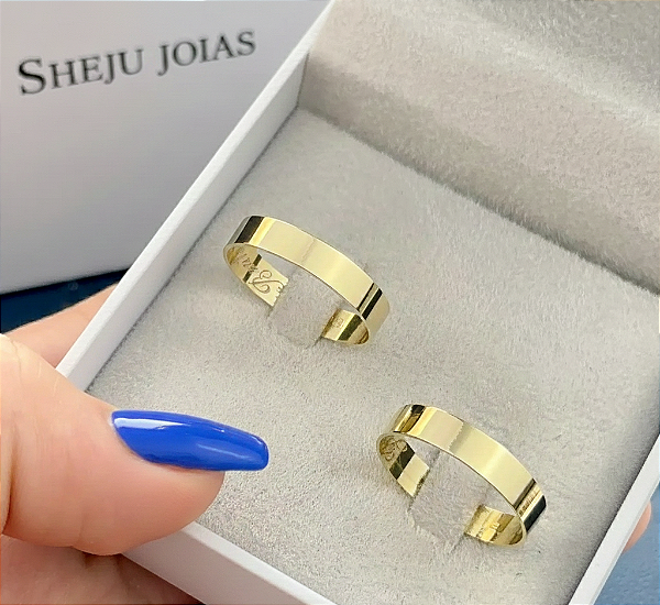 Par de Alianças Daltan Ouro 18k 4mm 4g o Par