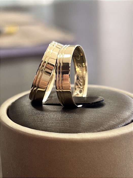 Alianças de Casamento 5mm 6 gramas Ouro 18k Venus