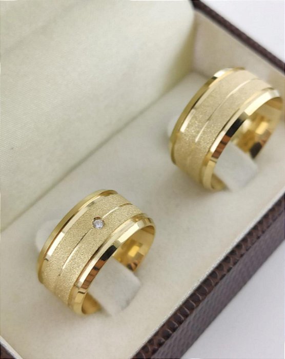 Par de Alianças Ouro 18k 10mm 20 gramas Ouro 18k Legítimo