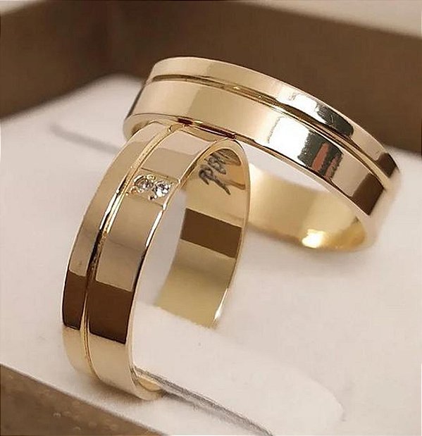 Alianças de Ouro 18k 5mm 7 Gramas