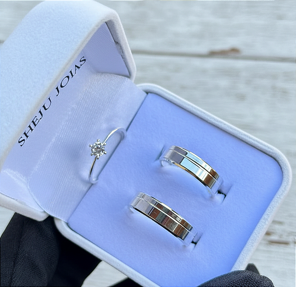 Alianças de Namoro Essência Prata 950 6mm