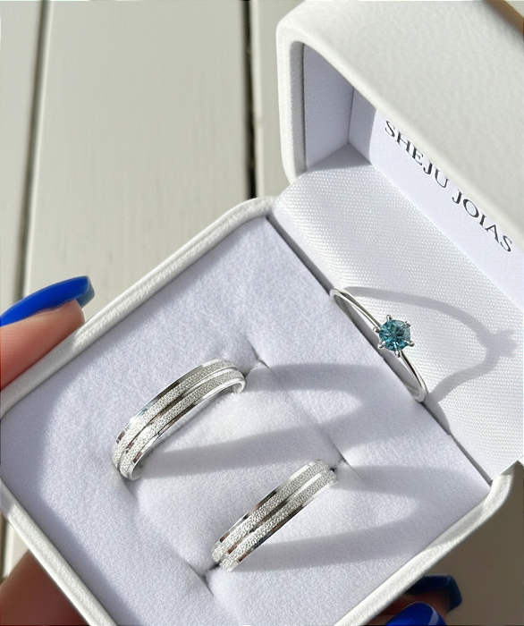 Alianças de Namoro Promessa Prata 950 4mm