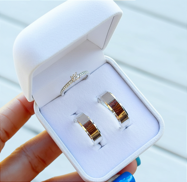 Alianças de Namoro Califórnia Royal Prata 950 6mm