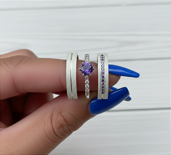 Par de Alianças Princess Prata 950 | Namoro