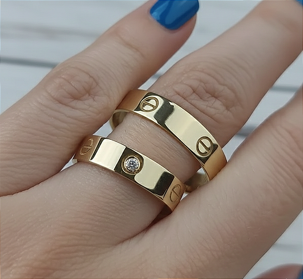 Par de Alianças Estilo Cartier (5mm) - Ouro 18k