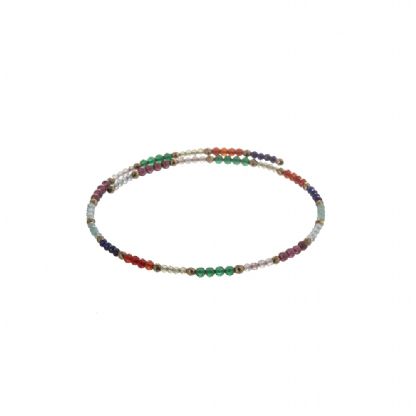 Bracelete BL083 Lapis Lazuli, Apatita, Amazonita, Cornalina, Peridoto, Granada, Onix verde