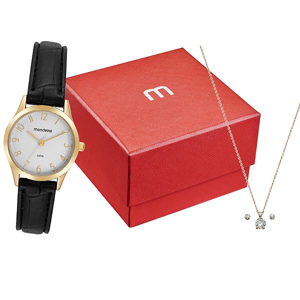 Kit Relógio Mondaine Feminino 32794LPMKDH1K1