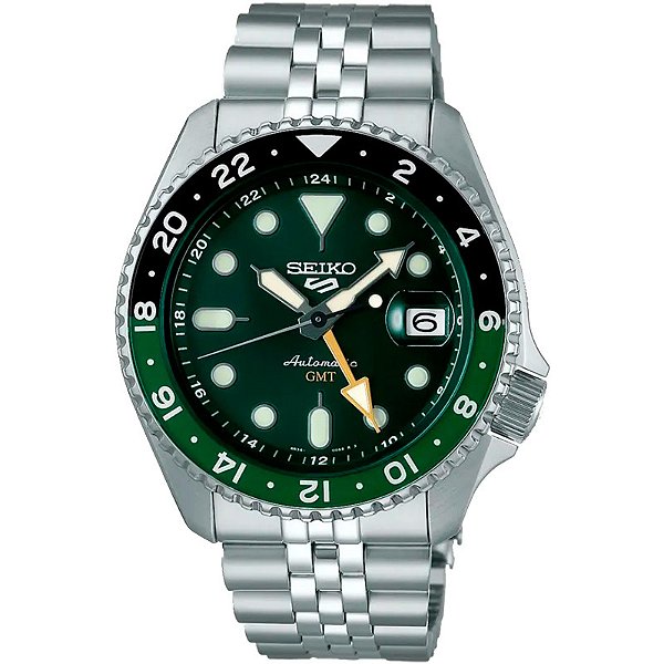 Relógio Seiko Masculino Automático 5 Sports GMT SSK035B1 E1SX