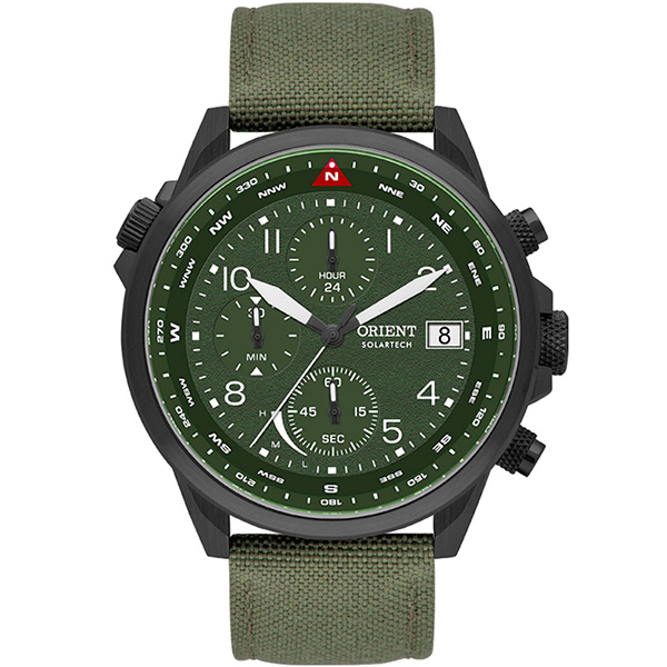 Relógio Orient  Masculino ST Elite Land Solartech Aviador  MPSNC006E2EX