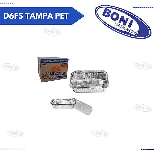BANDEJA DE ALUMÍNIO D6 FS TAMPA PET C/ 50 WYDA