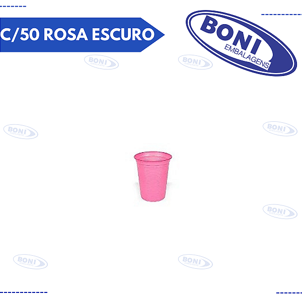 COPO 200 ML C/50 ROSA ESCURO