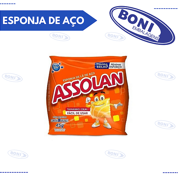 ESPONJA DE AÇO ASSOLAN C/ 8