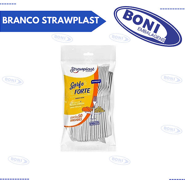 GARFO FORTE BRANCO STRAWPLAST C/ 50